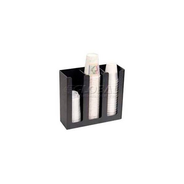 Vertiflex Products Vertiflex Products Cup/Lid Holder, 3 Columns, 12-3/4"W x 4-1/2"D x 11-3/4"H, Black VRTVFPC1000 - main